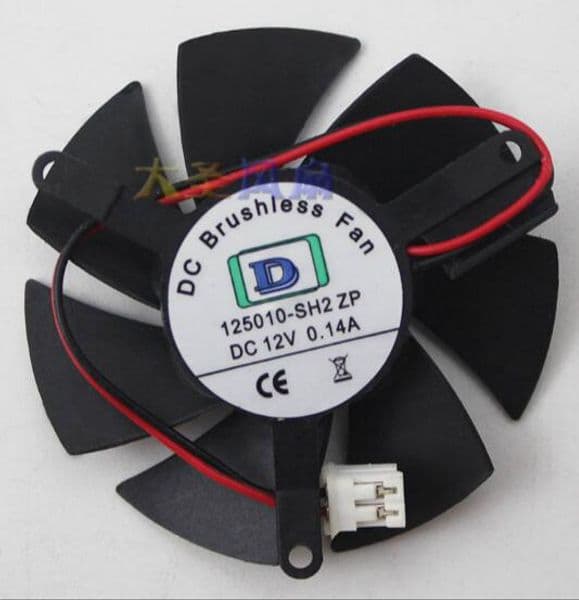 Original 125010-SH2 ZP 12V0.14A 2-line graphics card fan diameter 4.7cm hole spacing 3.9cm