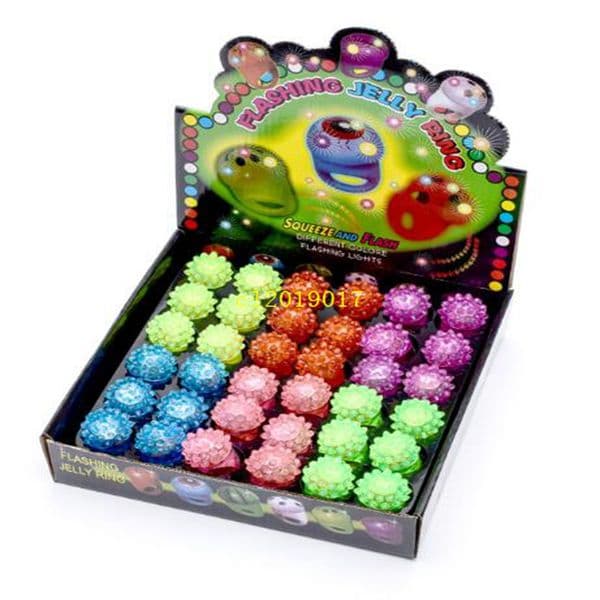 Flashing Soft Jelly Ring Rave Party Blinking Glow Strawberry Ring Hot Selling Cool Led Light Up
