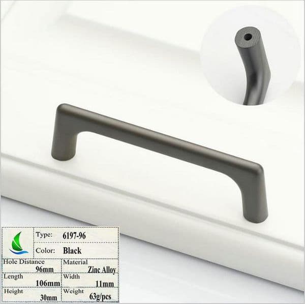 6197-96 Factory direct modern minimalist wardrobe handle American furniture cabinet door handle Pearl black cabinet drawer handle
