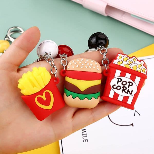 Car keychain Key French Fries Car Bag Key Ring Gift Cute keychains Children Love Food Key Chain yq01360