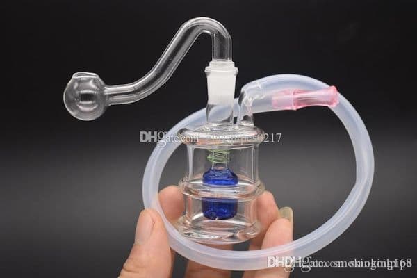 HIGH quality Glass Water Pipes Recycler Oil with Hose and Pot Bowl Hookahs Oil Concerntrate oil portable glass beaker bong