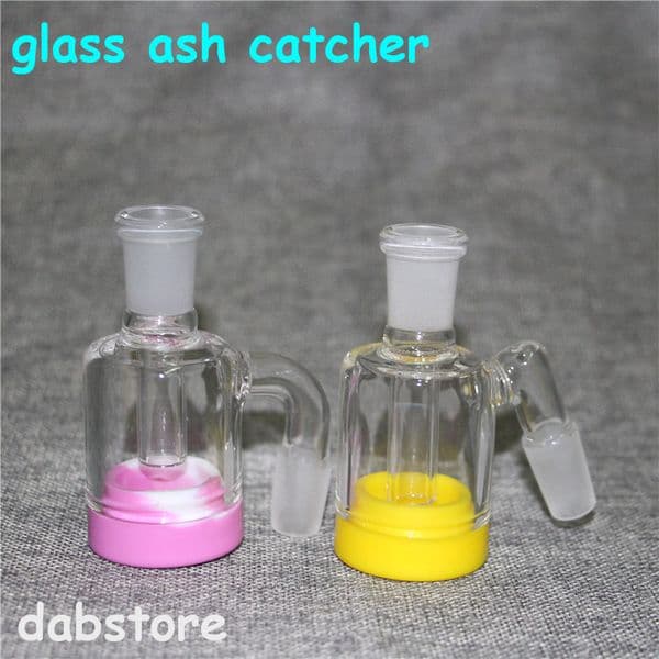 hookahs Glass Ash Catcher 14/18mm Male Joint Bubbler bong Perc Silicone wax Container for Oil Rig Bongs