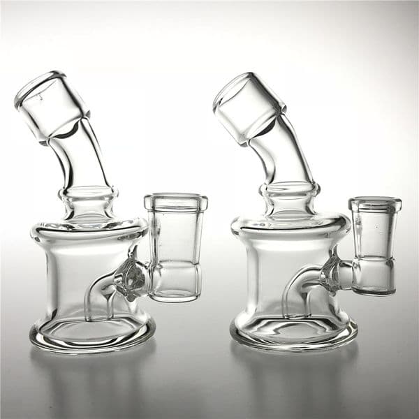 3.2 Inch 10mm 14mm Female Mini Bong Water Pipes Hookah Recycler Heady Glass Smoking Bongs Blunt Pipe Clear Thick Hand Oil Rigs