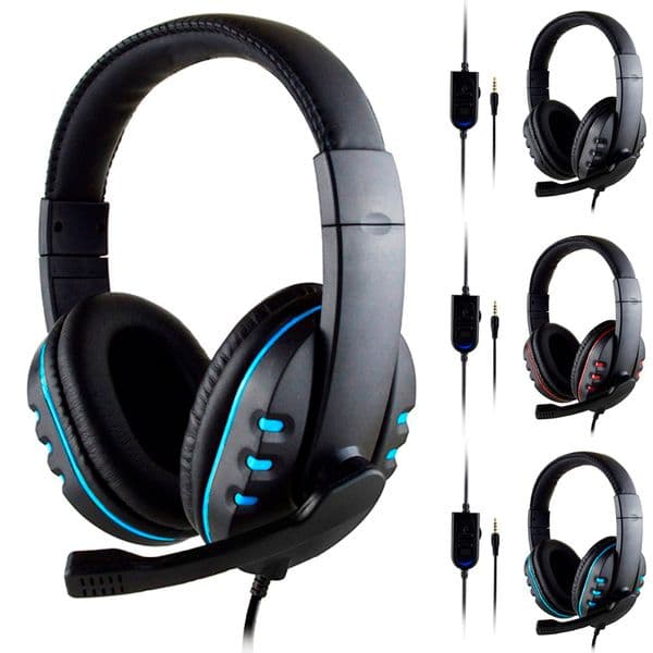 Headphones 3.5mm Wired Gaming Headset Earphones Music Microphone For PS4 Play Station 4 Game PC Chat computer With Microphone