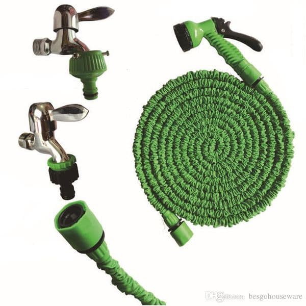 75FT Plastic Green Blue Water Spray Retractable Water Hose Set House Car Washing Expandable Hose With Multi-function Water Gun BH0755-2 TQQ