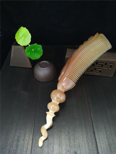 Free shipping Massage comb pure natural buffalo horn handmade,Unique,Suitable for long hair,Girlfriend gift,Anti-static massage comb,Healthy