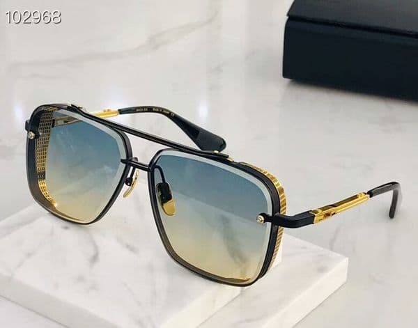 men mens sunglasses limited edition SIX glasses K gold retro square frame crystal cutting lens with grid detachable have box