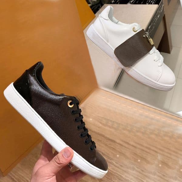 White Spring autumn Casual shoes women 100% leather lace-up sneaker fashion lady designer Running Trainers Letters woman shoe Flat Printed Men gym sneakers size