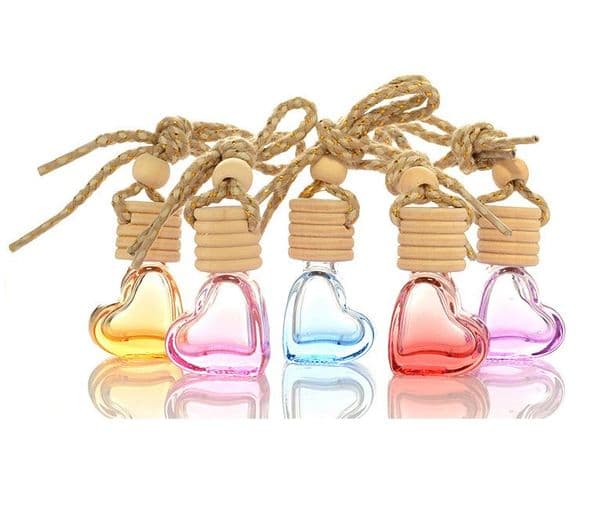 Wholesale 5ml Mini glass perfume bottle Aromatherapy Car hang decoration hanging perfume bottles with wooden cap SN2652