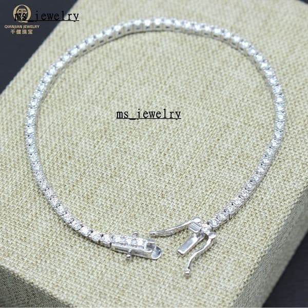 10k Real Gold 2mm Lab Grown Diamond Tennis Necklace 7Inches IGI Certified Lab DiamondsTennis Link Chains