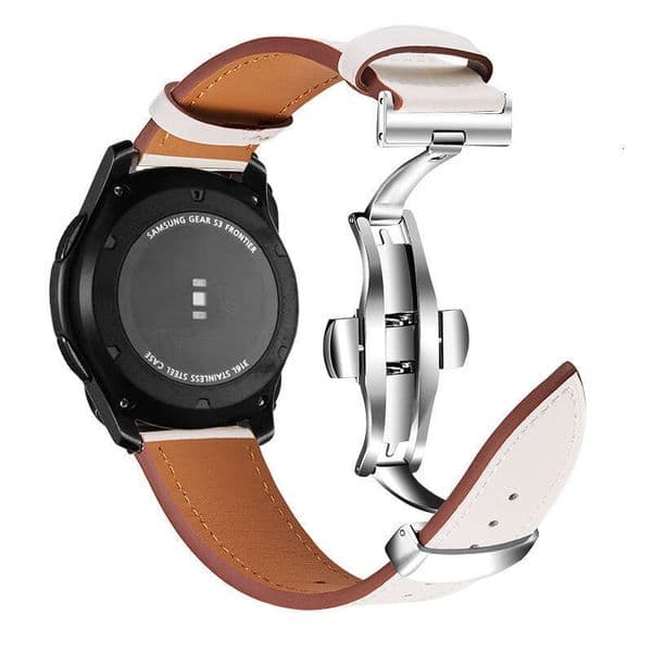 Suitable for Galaxy 3 Active 2 2220 Butterfly Clasp Huawei Samsung Watch Genuine Leather Strap