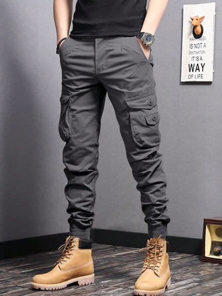 WOZK workwear pants men's 2026 new summer trendy brand casual pants drawstring straight leg pants designer work