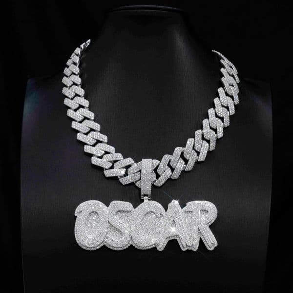 Custom Iced 925 Sterling Gold Plated Silver VVS Moissanite Pendant Link Chain Hip Hop Jewelry Unique Moissanite Pendants Charms