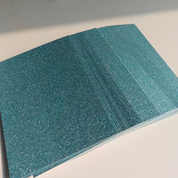 A4 10 Sheets Light Blue 250gsm Glitter Cardstock Paper Rectangle Premium Sparkly Paper Craft Cardstock Paper for Scrapbook Cards DIY Party Art