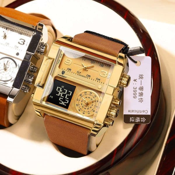 New Electronic Watch Dual Display Fashion Waterproof Quartz Wristwatch Live Streaming Foreign Trade Hot Item One Piece Dropshipping