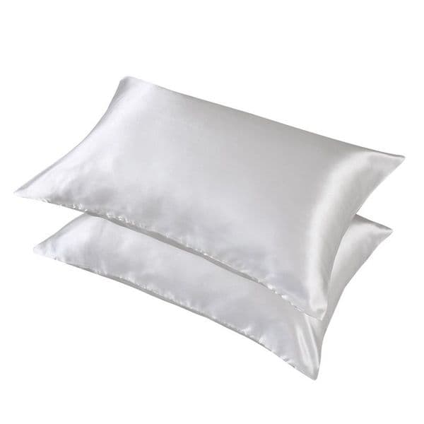 2pcs/lots Queen Simulated Silk Pillowcase 100% Polyester Satin Pillowcase Simple Style Solid Color Envelope Closure Soft Breathable Extra Smooth Pillow Cases W0105