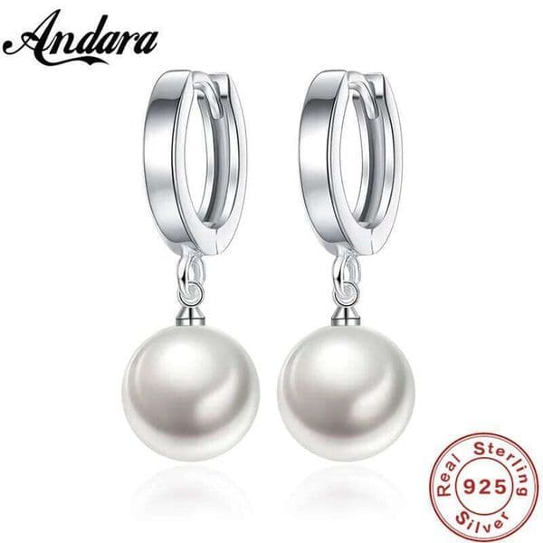 925 Sterling Silver Pearls Agate Shambala Earrings For Women Fine Jewelry