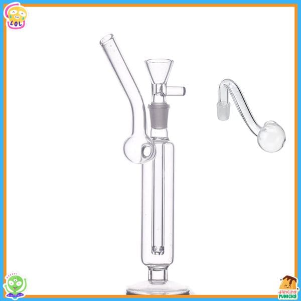 Mini protable 10mm female Glass Oil Burner Bong Thick Pyrex Clear Heady Recycler Hand Water Pipes hookah Bongs for Smoking With base