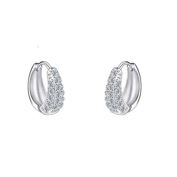 Real 925 Sterling Silver Mini Zircon Water Drop Hoop Earrings for Women Minimalist Classic Fine Jewelry Accessories