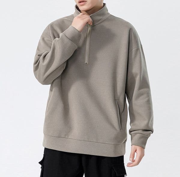 a582 Turtleneck Sweatshirt for Men Autumn and Winter Thickened Trendy Solid Color Casual