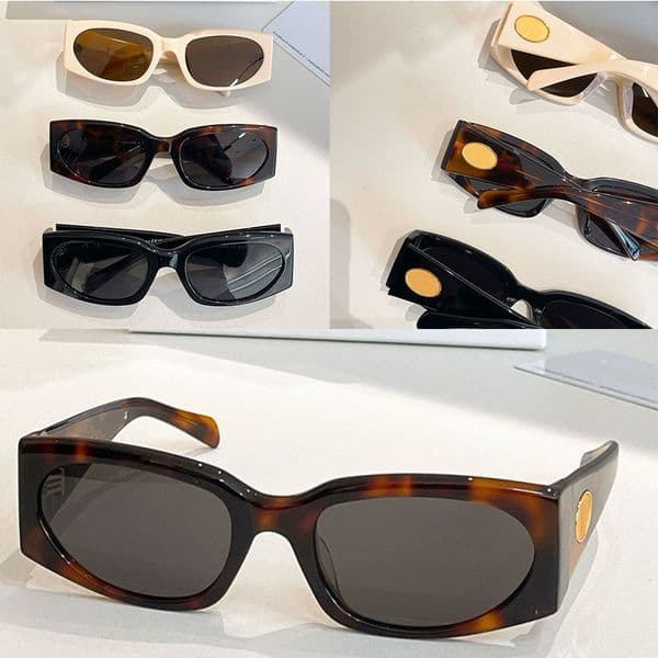 26SS Women Journey Sunglasses Rectangular Frame Acetate Fiber Lady Glasses Nicotine Lenses Top Quality UV Protection CL40347