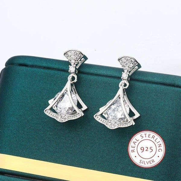 Exquisite 925 Silver Plated Women Earrings Stylish Shiny Zircon Jewelry Anniversary Gift High Quality Party Korean Earring