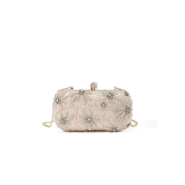Gorgeous, Fashionable and Shiny Mini Handmade Diamond-Studded Rhinestones Beaded Flower Pattern Hand Party Wedding Evening Clutch Bag
