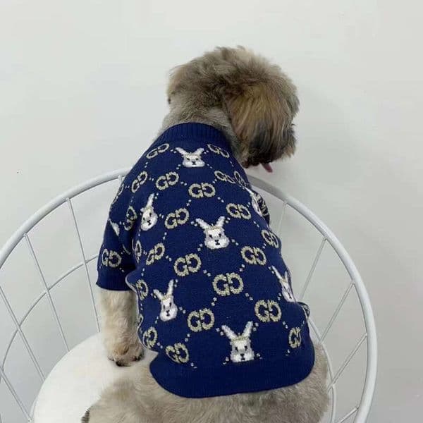 Dog and cat fashion clothing teddy bear Schnauzer Yorkshire terrier small and medium-sized dog autumn and winter warm cardigan woolen sweater