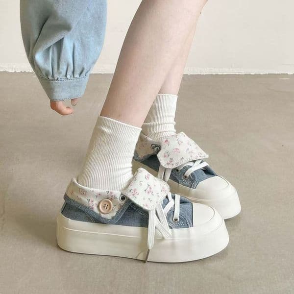 Ddmysports Autumn New Thick Soled Breathable Slip On Women S Canvas Shoes Thin Versatile White Casual Sneakers Outdoor Shoes