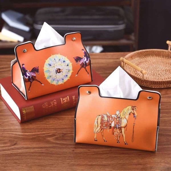 Vintage Roman Series Furniture Box Desktop Bedroom Room Coffee Table Tissue Holder Leather Car Universal Storage