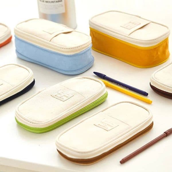 Bestseller Large Capacity Cases Canvas Pencil Bag Pouch Holder Box for Girls Office Student Stationery Organizer School Supplies ddmySat