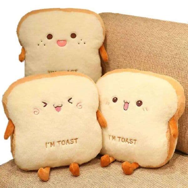 Plush Toast Bread Cute Simulation Food Hot Dog Soft Doll Hand Warmer Pillow Cushion Home Decor Kids Toys Birthday Gift XJ260105