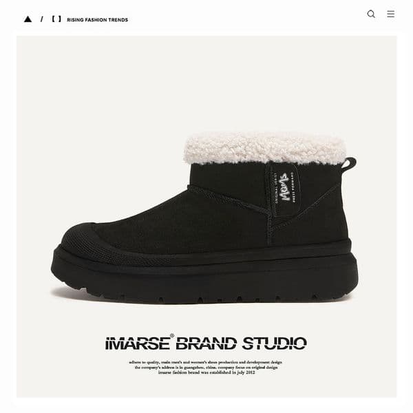 Ddmytiger Winter Ugly Cute Big Toe Black Versatile Warm Cotton Shoes Short Snow Unisex Boots Outdoor Shoes