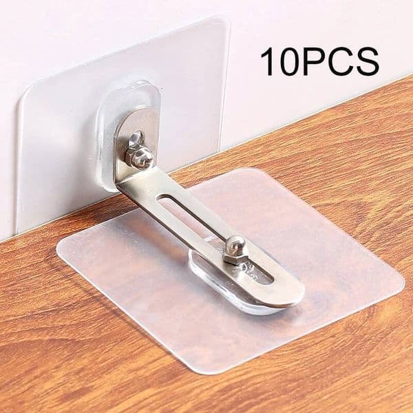 Bestseller 10PCS Strong Self-adhesive Bookshelf Shoe Cabinet Wardrobe Wall Bracket Fixed Patch For Child Protection No Punching To Prevent ddmytues