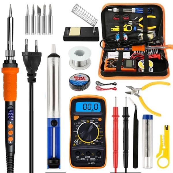 Multimeter Electric Soldering Iron Kit Welding Repair Tools Adjustable Temperature LCD Display Soldering Iron Set Tin Pen 90W