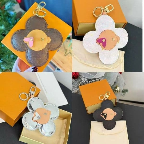 Keychain Key Chain Buckle Lovers Keychain Leather Keychains Bag Charms Men Women Bags Accessories Dust Bag