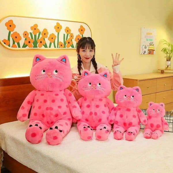 Cute Polka Dot Plushie Internet Famous Plush Toy Cat Doll Pillow Cushion For Girls Sleeping Gift Charming Skin-Friendly XJ260105