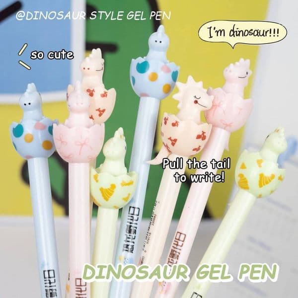 Bestseller 4 Pcs/Set Dinosaur Party Gel Pens Creative Cartoon 0.5mm Black Ink Quick-drying Smooth Writing Pen for School Office Stationery ddmySat