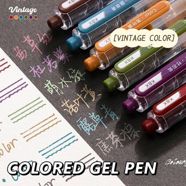 Bestseller 6 Colors/Set Vintage Colored Gel Pen Multicolor Acrylic Painting Pens for Student Diary Marking Drawing Stationery Supplies ddmySat