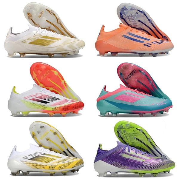 Teenage Football Boots Non-slip And Lightweight Soccer Shoes FG Studs F50 Football Shoes Men Sneakers Lace-up Closure And Color-block Design Stylish