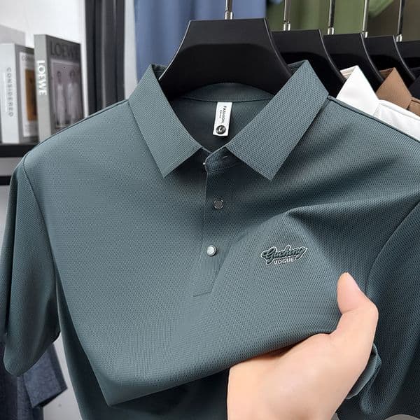 Cool Quick-dry Designer Shirt Polo Shirt Adhesive 's Summer Sports Casual Solid Color Turn-down Collar Stretch Short Sleeve Designer Hoodie Polo Shirt T-shirt