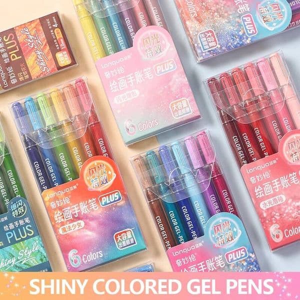 Bestseller Sparkling Glitter Colored Gel Pens for Art Journaling High-Capacity Layering Drawing Pen Student Painting Stationery ddmySat
