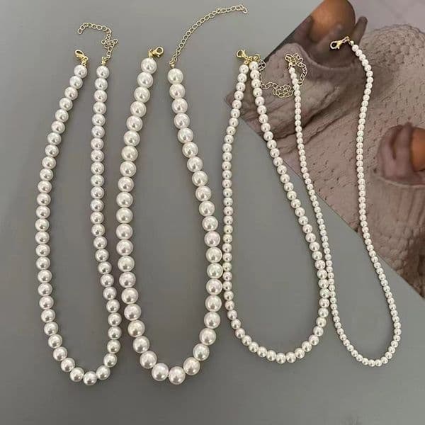 Vintage Fashion Necklace Korean Style Minimalist Simple Elegant Versatile Pearl Choker Free shipping Collarbone Chain for Women