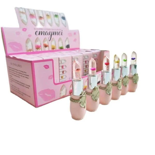Bestseller Wholesale 24 PCS Lip Balm Set Flowers Colour Changing Lipsticks Long Lasting Moisturizing Jelly Warm Pink Lipstick ddmyHappy