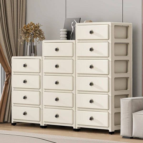 Bestseller Mobile Multi-Layer Drawer Storage Cabinet,Large Capacity Bedside Table with Wheels for Bedroom/Kitchen/Living Room ddmytues