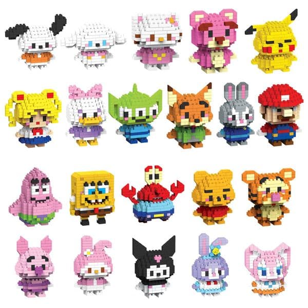 Microparticle Building Blocks Toys Anime Figure Assembling Dolls Collectible Model Ornaments Party Favors Kids Adults Birthday Gifts With Sea Shipping!