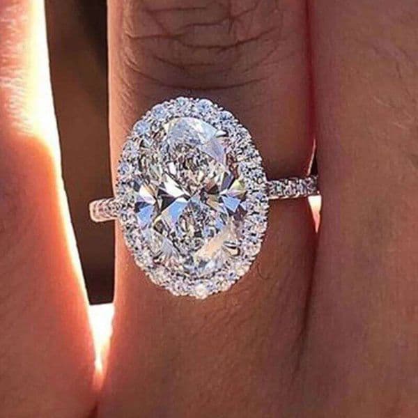 Oval Cubic Zirconia Rings for Women Luxury Wedding Engagement Eternity Accessories New Fashion Jewelry