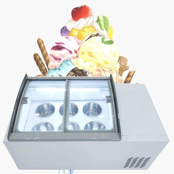 110/220V Desktop Ice Cream Showcase Ice Cream Freezer Display Counter Type Gelato Display Freezing Machine