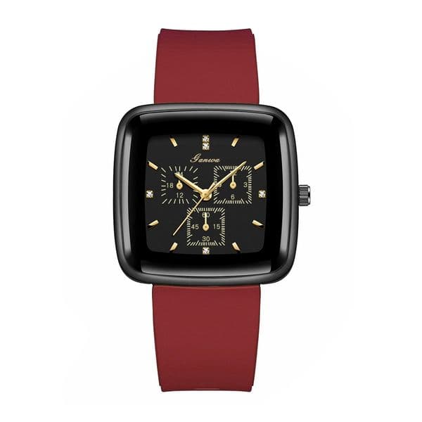 Fashion Geneva logo Women Men Watches Silicone Unisex Strap Watches Luxury Business Quartz Wrist Watch for Man Fashion Sport Clock