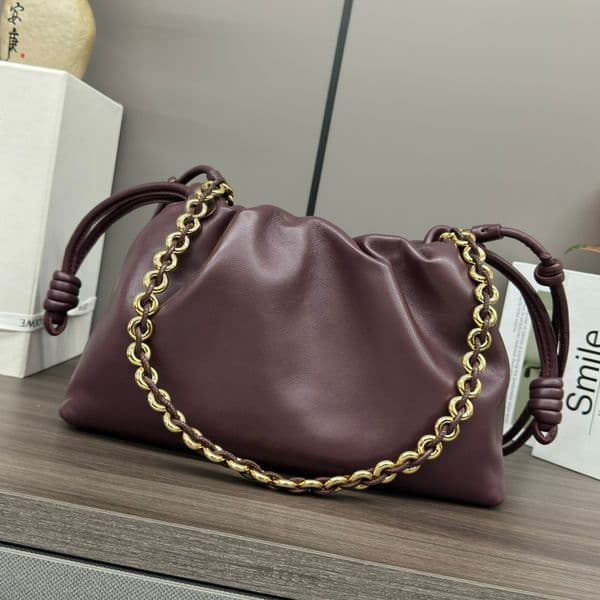 12A Mirror Quality Designer Bag Burgundy Genuine Leather Shoulder Women Chain Wallet Strawing Pockets Purse Small Shopping Bags Handbag Evening Hobos